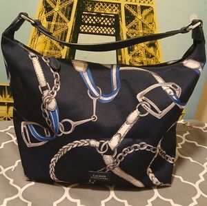 Lauren Ralph Lauren Navy and White Shoulder Bag
